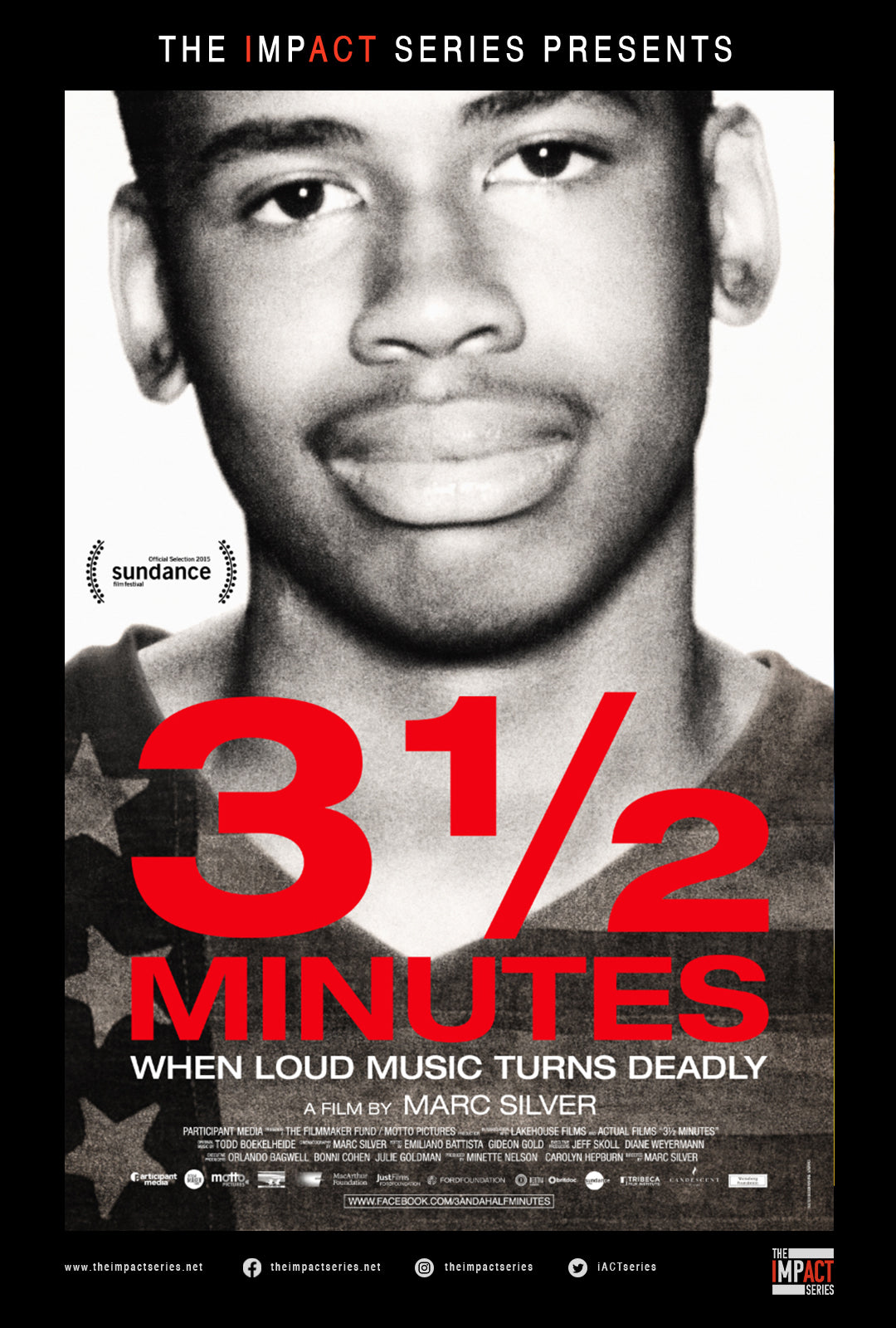 The poster for 3 1/2 Minutes, 10 Bullets.  This critically acclaimed documentary film directed by Marc Silver is presented by The Impact Series.