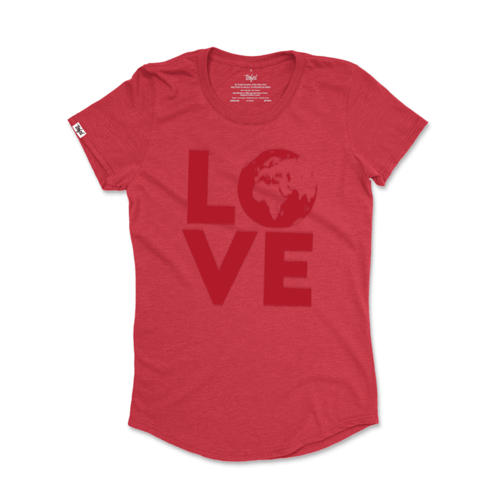 Tenfed - LOVE Scoop Neck Ladies Red on Red