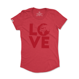 Tenfed - LOVE Scoop Neck Ladies Red on Red